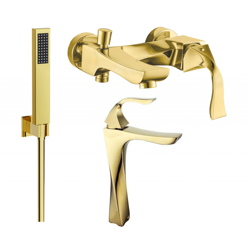 Mexen Estrella R02 bath set, gold - 72313R02-50