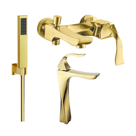 Mexen Estrella R02 Badewannen-Set, Gold - 72313R02-50