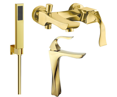 Mexen Estrella R02 Badewannen-Set, Gold - 72313R02-50
