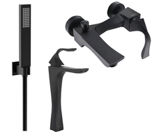 Mexen Estrella R02 bath set, black - 72313R02-70