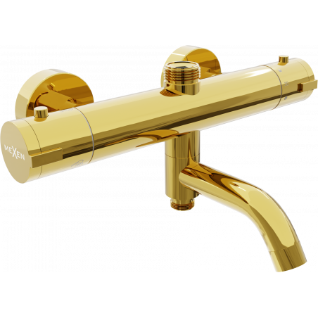 Mexen Kai grifo termostático de bañera y ducha, dorado - 77900-50