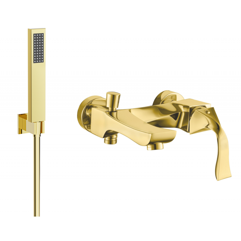 Mexen Estrella R02 batería de bañera con set de ducha, dorada - 7233R02-50