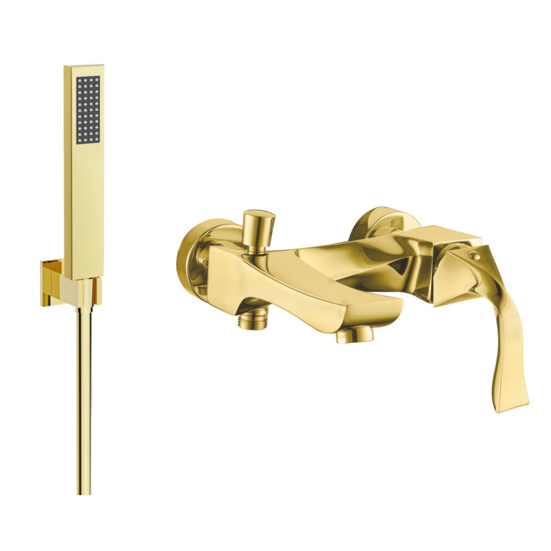 Mexen Estrella R02 kupaonska baterija s tuš setom, zlatna - 7233R02-50