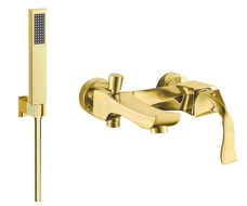 Mexen Estrella R02 misturadora de banheira com conjunto de chuveiro, dourada - 7233R02-50