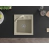 Mexen Vito évier en granit 1-bac avec robinet de cuisine Elia, beige - 6503-69-670101-69