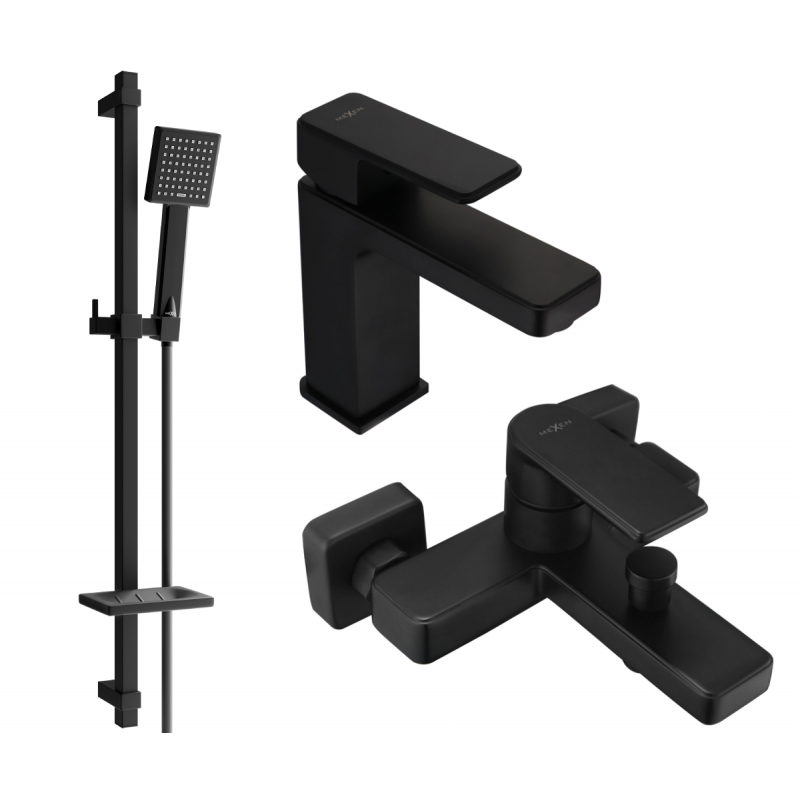 Mexen Mino DQ45 set da bagno, nero - 72403DQ45-70