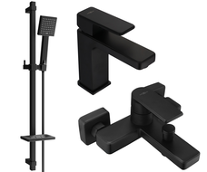 Mexen Mino DQ45 Badewannen-Set, schwarz - 72403DQ45-70