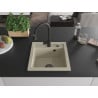 Mexen Vito 1-bowl granite sink with Elia kitchen tap, beige - 6503-69-670101-70