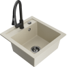 Mexen Vito 1-komorige granieten gootsteen met keukenmengkraan Elia, beige - 6503-69-670101-70