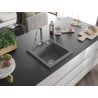 Mexen Vito 1-bowl granite sink with Elia kitchen faucet, gray - 6503-71-670101-00