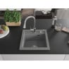 Mexen Vito 1-bowl granite sink with Elia kitchen faucet, gray - 6503-71-670101-00