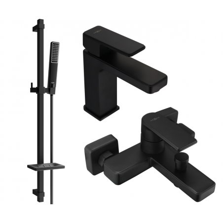 Mexen Mino DQ72 set da bagno, nero - 72403DQ72-70