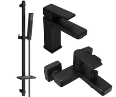 Mexen Mino DQ77 Badewannen-Set, schwarz - 72403DQ77-70