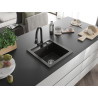 Mexen Vito Granitspüle 1-becken mit Küchenarmatur Elia, schwarz/gold metallisch - 6503-75-670101-70