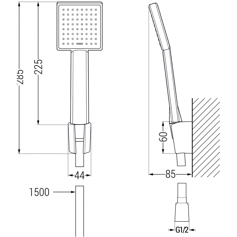 Mexen Mino R45 ensemble de baignoire, noir - 72403R45-70