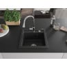 Mexen Vito 1-Bowl Granite Sink with Elia Kitchen Tap, Black - 6503-77-670101-00