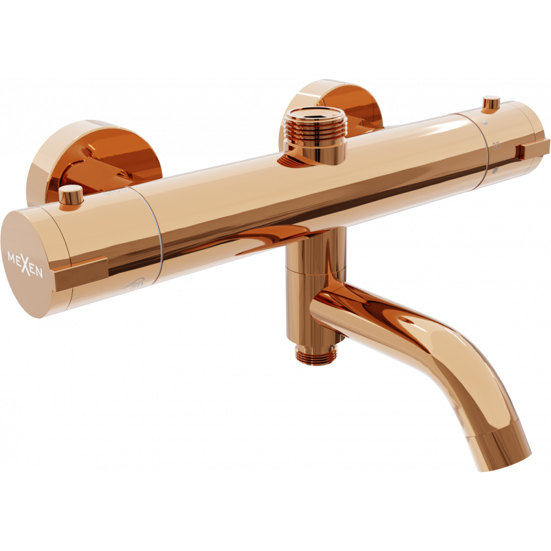 Mexen Kai termostatiskais vannas un dušas jaucējkrāns, rozā zelts - 77900-60