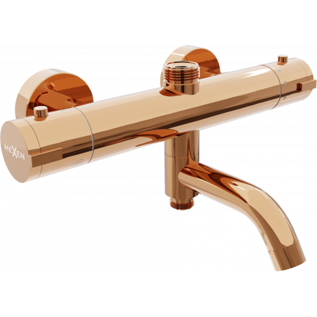 Mexen Kai thermostatic bathtub-shower faucet, rose gold - 77900-60