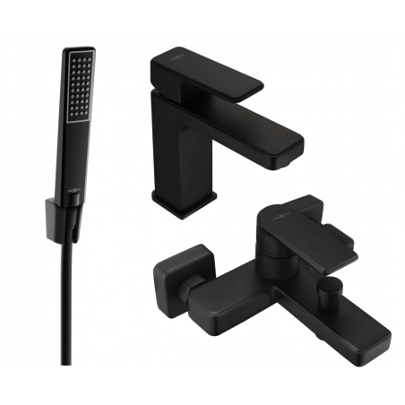 Mexen Mino R72 Badewannenset, schwarz - 72403R72-70