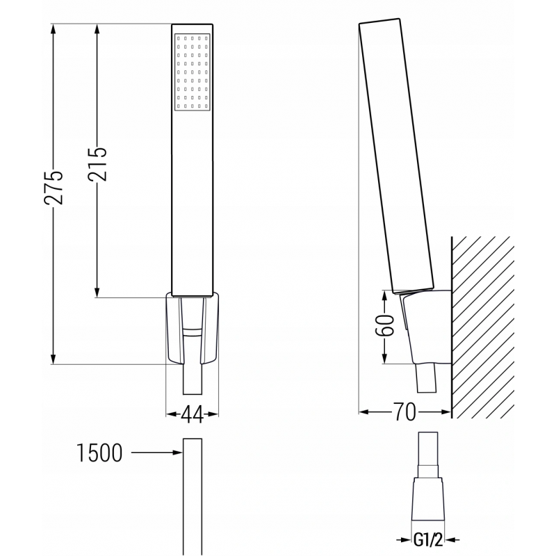 Mexen Mino R77 zestaw wannowy, czarny - 72403R77-70