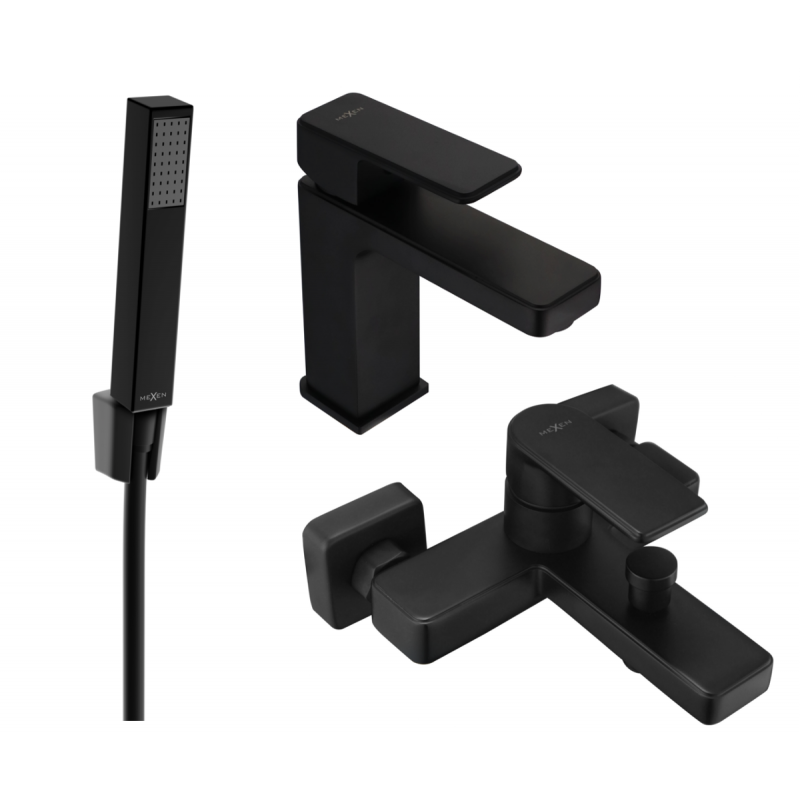 Mexen Mino R77 kylpyammeen sarja, musta - 72403R77-70