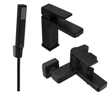 Mexen Mino R77 Badewannen-Set, schwarz - 72403R77-70