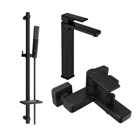 Mexen Mino DQ72 set da bagno, nero - 72413DQ72-70