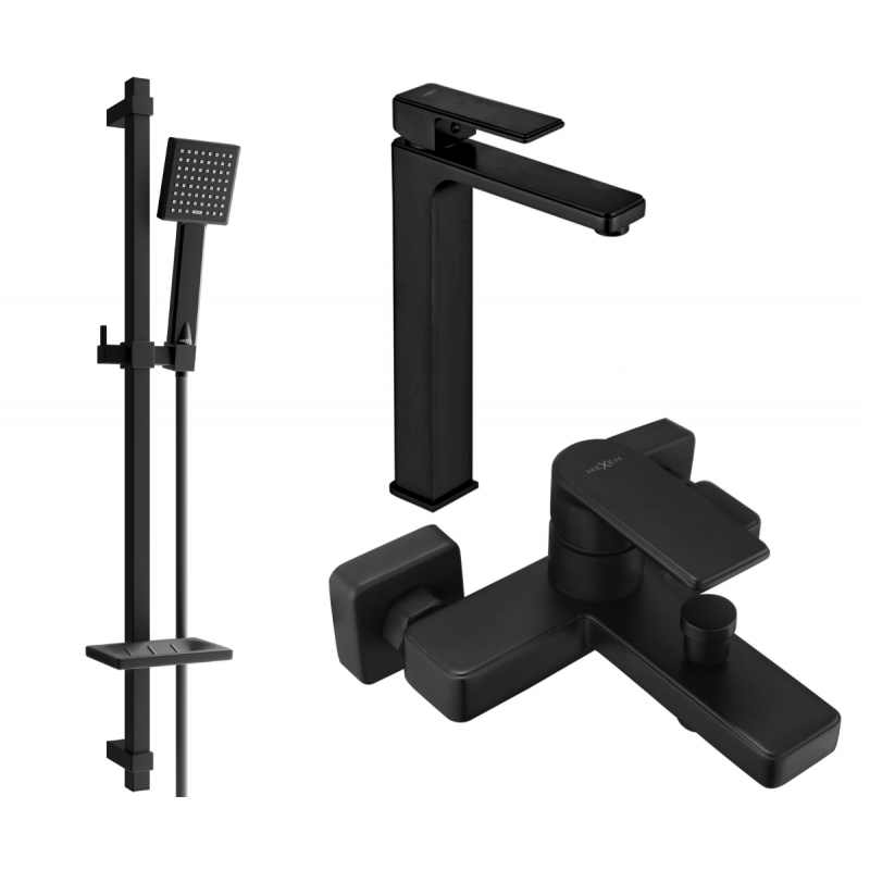 Mexen Mino DQ45 kylpyammekomplekti, musta - 72413DQ45-70