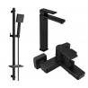Mexen Mino DQ45 conjunto de baño, negro - 72413DQ45-70
