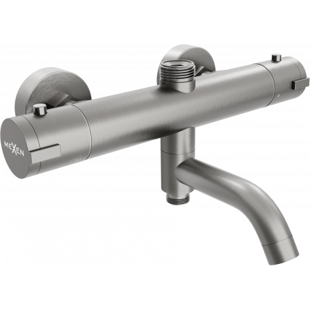 Mexen Kai grifo termostático para bañera y ducha, gris pistola cepillado - 77900-66