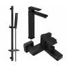Mexen Mino DQ77 bath set, black - 72413DQ77-70