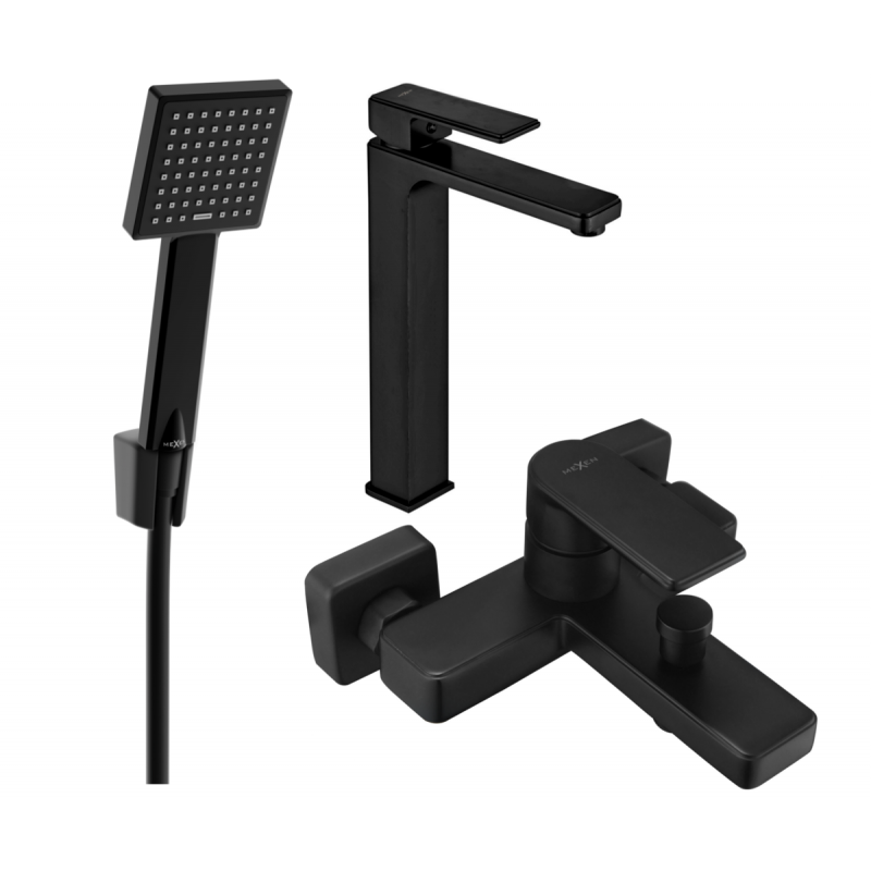 Mexen Mino R45 set per vasca, nero - 72413R45-70