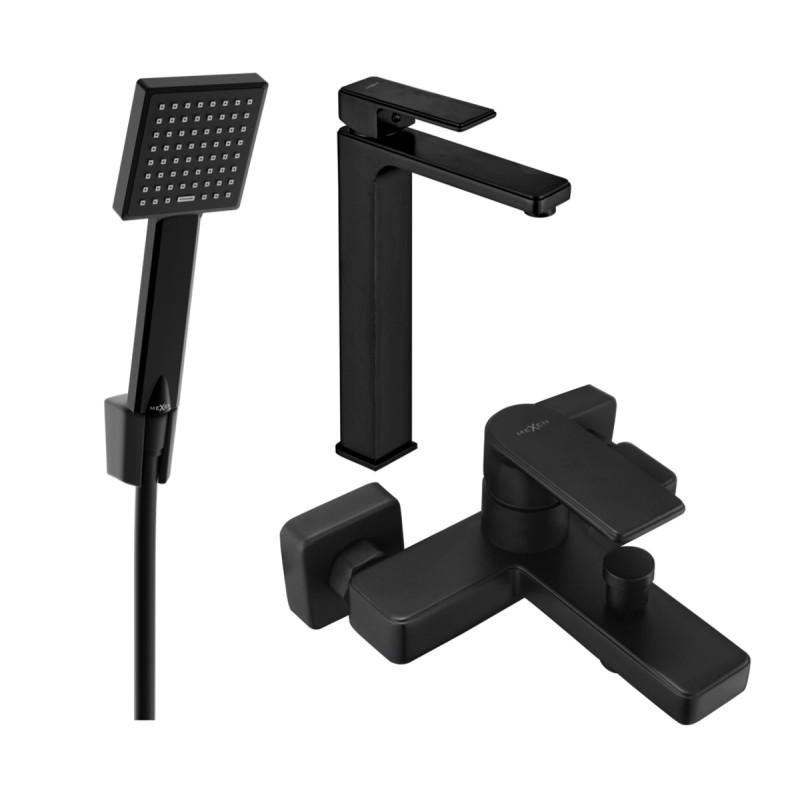 Mexen Mino R45 set za kadu, crni - 72413R45-70