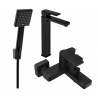 Mexen Mino R45 Badewannen-Set, schwarz - 72413R45-70