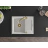 Mexen Enzo 1-bowl granite sink with drainer and Elia kitchen tap, white - 6506-20-670101-50