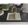 Mexen Enzo fregadero de granito de 1 compartimiento con escurridor y grifo de cocina Elia, beige - 6506-69-670101-50