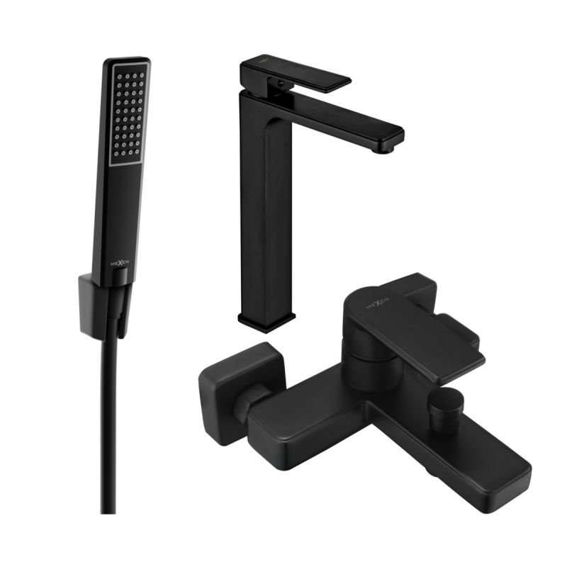 Mexen Mino Conjunto de banheira R72, preto - 72413R72-70