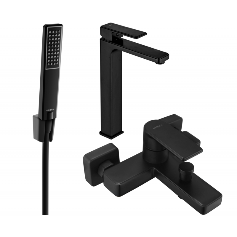Mexen Mino R72 conjunto de baño, negro - 72413R72-70
