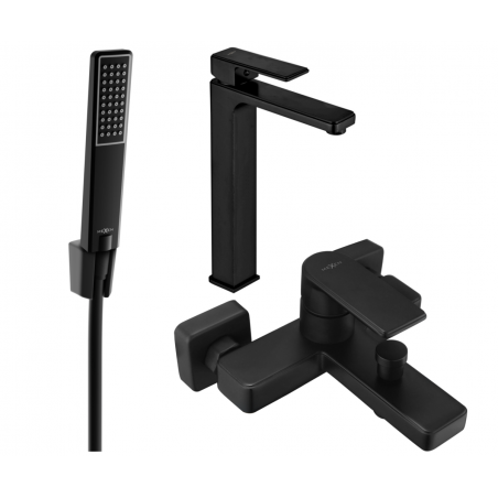 Mexen Mino R72 conjunto de baño, negro - 72413R72-70