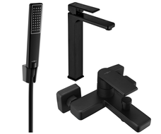 Mexen Mino R72 Badewannenset, schwarz - 72413R72-70