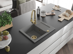 Mexen Enzo νεροχύτης γρανίτης μονόχωρος με στραγγιστήρι και μπαταρία