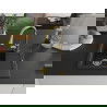 Mexen Enzo Granitspüle 1-Becken mit Abtropffläche und Küchenarmatur Elia, schwarz/silber metallic - 6506-73-670101-50