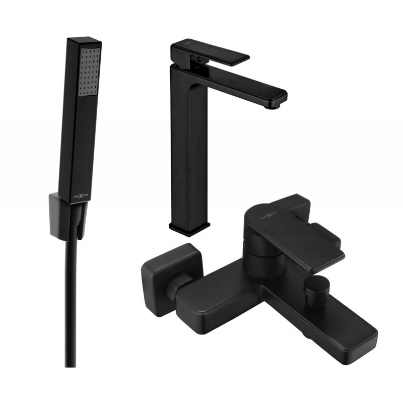 Mexen Mino R77 conjunto de banheira, preto - 72413R77-70