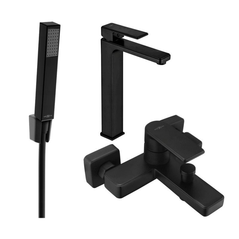 Mexen Mino R77 vannikomplekt, must - 72413R77-70