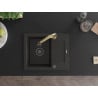Mexen Enzo fregadero de granito 1-cubeta con escurridor y grifo de cocina Elia, negro/oro metálico - 6506-75-670101-50-B
