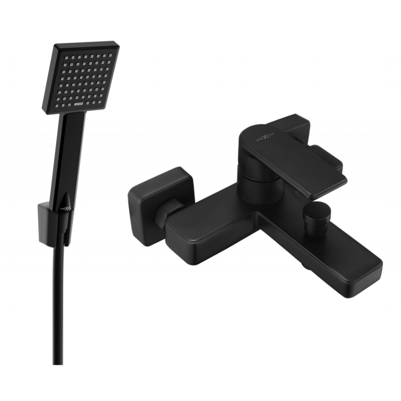Mexen Mino R45 grifo de baño con set de ducha, negro - 7243R45-70