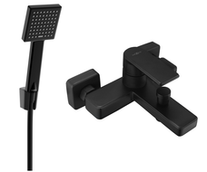 Mexen Mino R45 bathtub faucet with shower set, black - 7243R45-70
