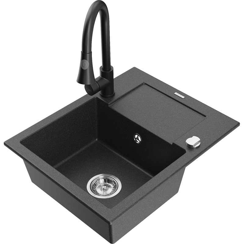 Mexen Enzo νεροχύτης γρανίτης 1-διαμερίσματος με ποτηροθήκη και μπαταρία