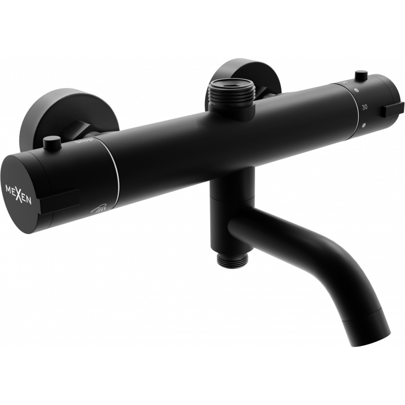 Mexen Kai robinet de bain-douche thermostatique, noir - 77900-70