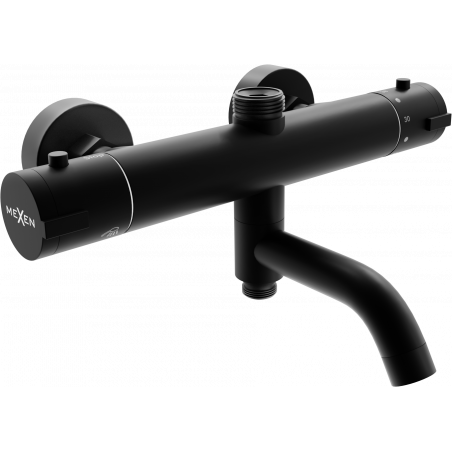 Mexen Kai torneira termostática para banheira e duche, preta - 77900-70